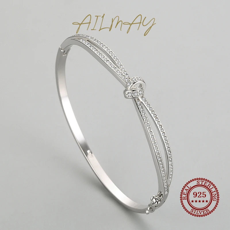 925 Sterling Silver Bowknot CZ Bracelet