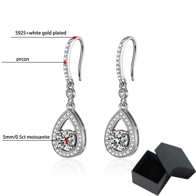 Smyoue 0.5ct Certified Moissanite Drop Earrings