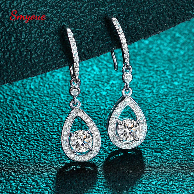 Smyoue 0.5ct Certified Moissanite Drop Earrings