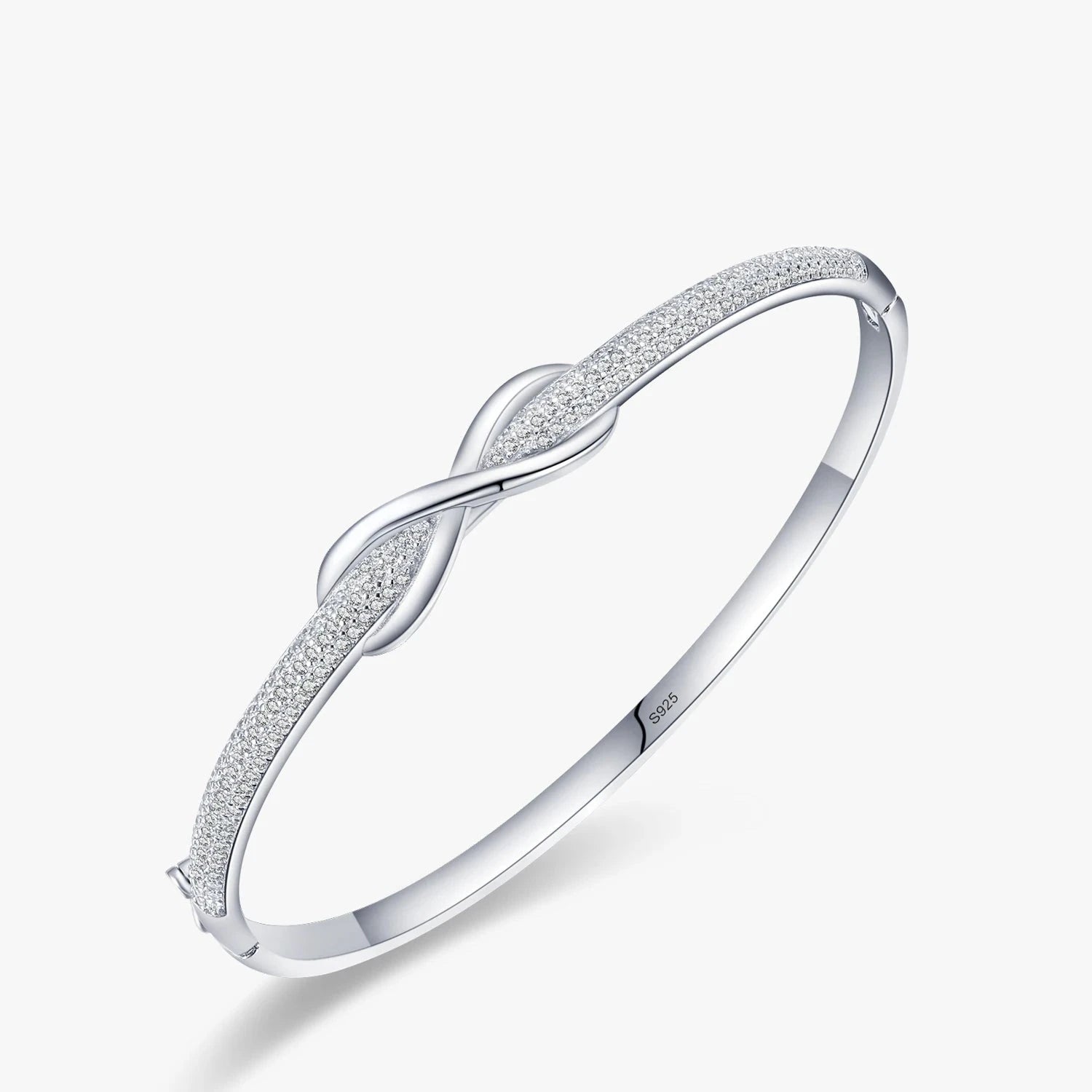 Sparkle Interwoven CZ Zircon Bracelet, 925 Sterling Silver