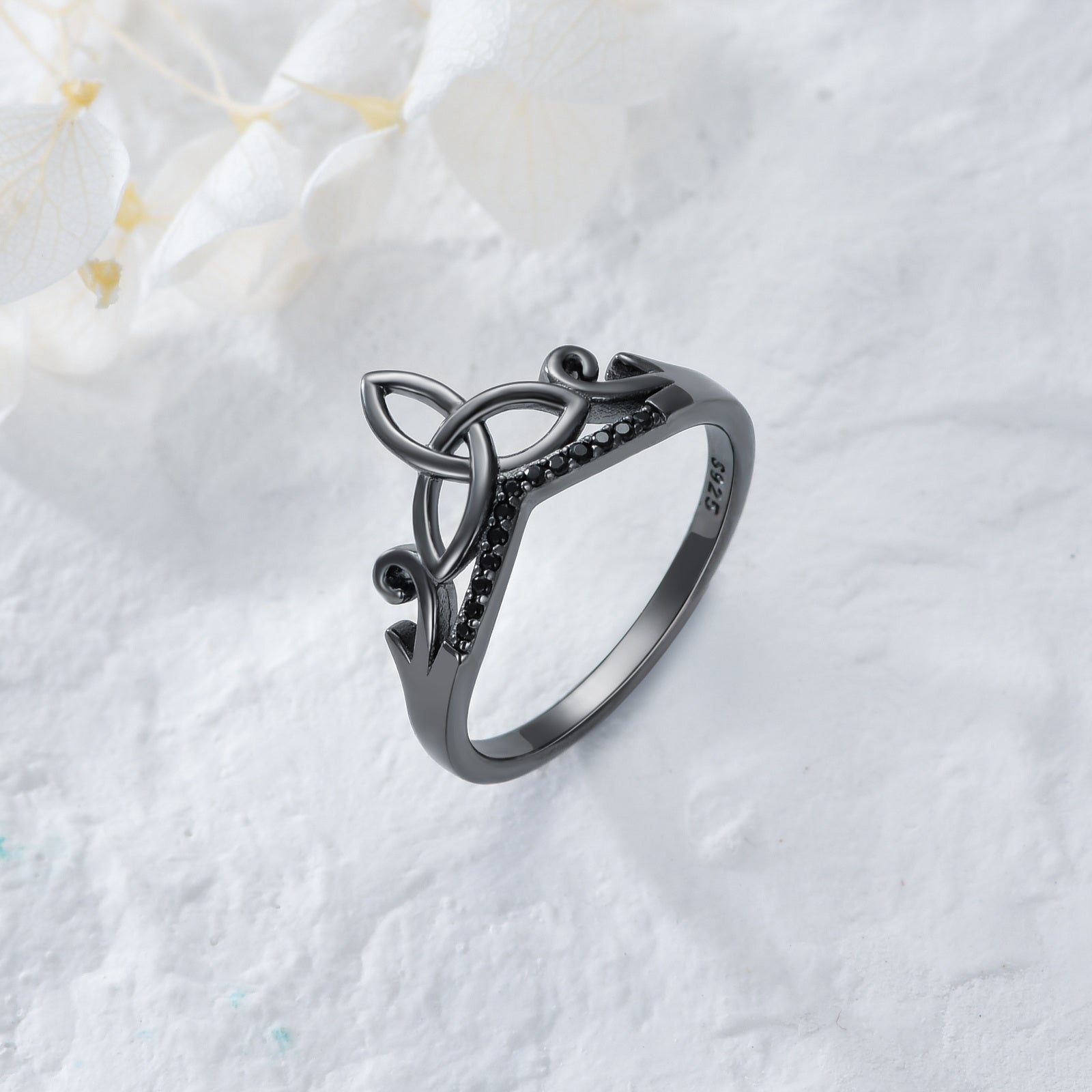 Sterling Silver Black Celtic Rings